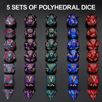 QMay 7 Sets Polyhedral Dice - 5 Colors (35pcs) - image 3