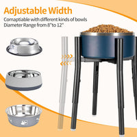 PROERR Single Dog Bowl Stand - Adjustable Wide 8"-12" Height: 12"-16" - image 3
