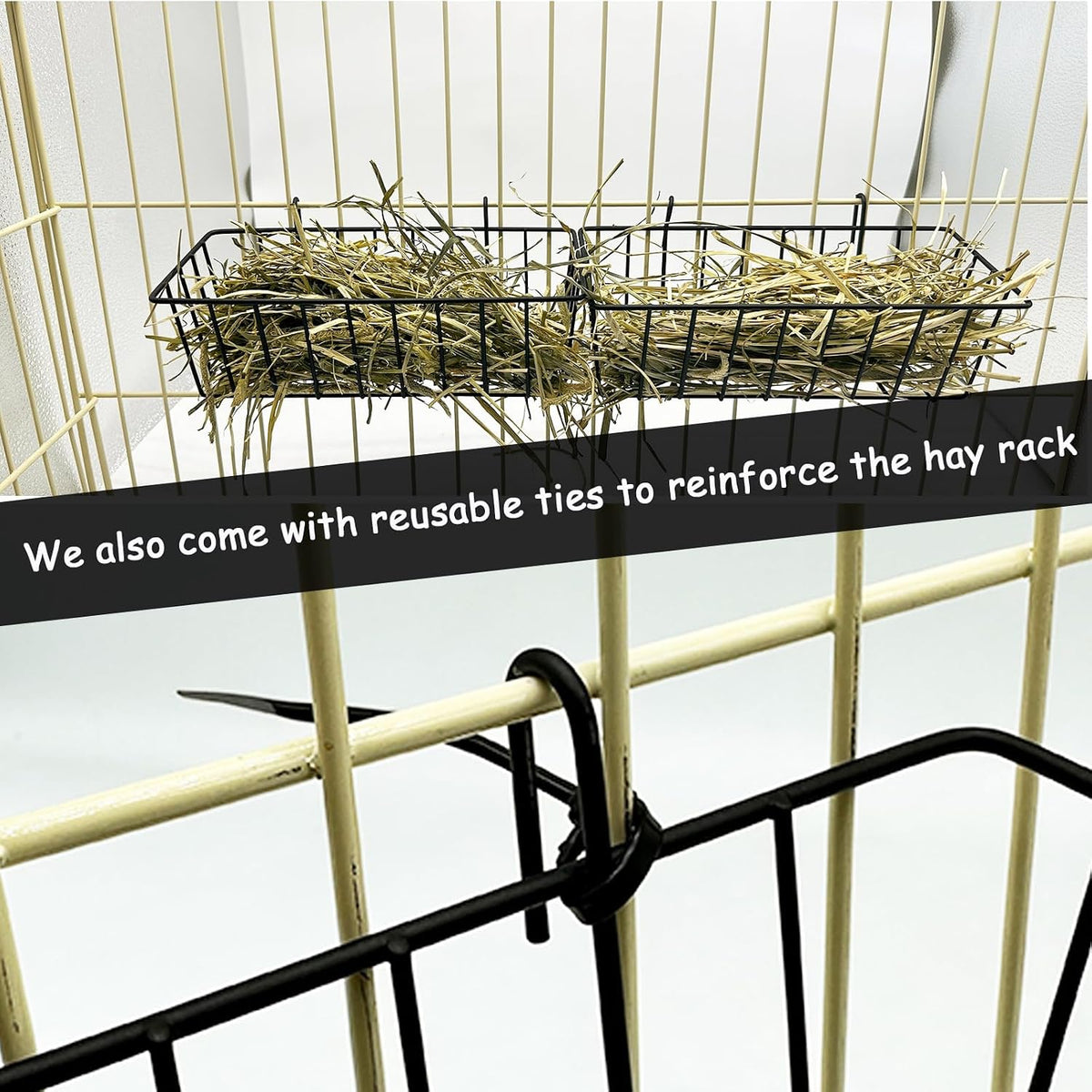 Rabbit Hay Feeder Rack Guinea Pig Hay Dispenser for Cage Hanging - image 2