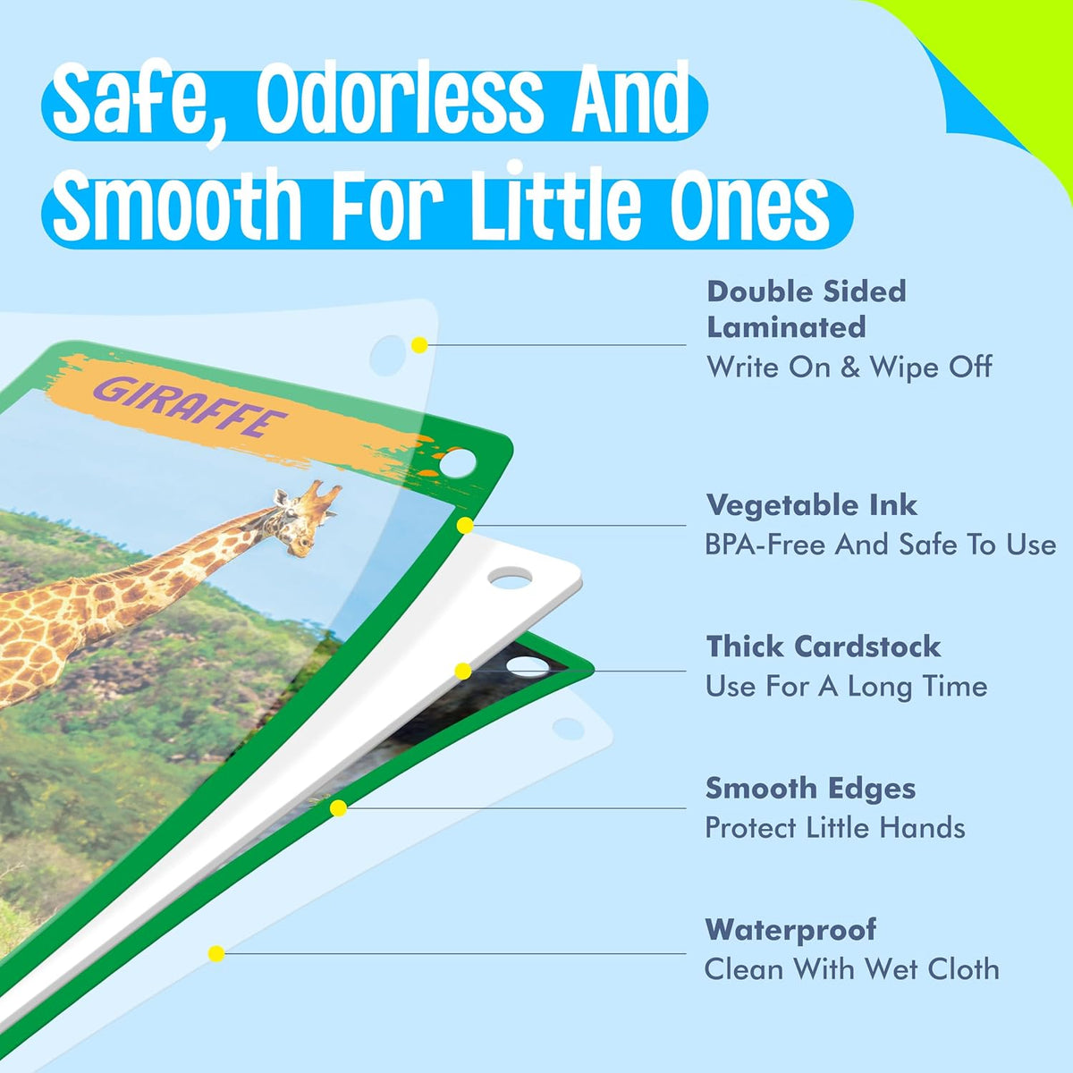 SpriteGru Spanish flashcards for toddlers with colorful cartoon images on rings - view 31