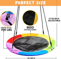 TURFEE 40 inch Saucer Tree Swing 900Lb Weight Capacity - Rainbow - image 3