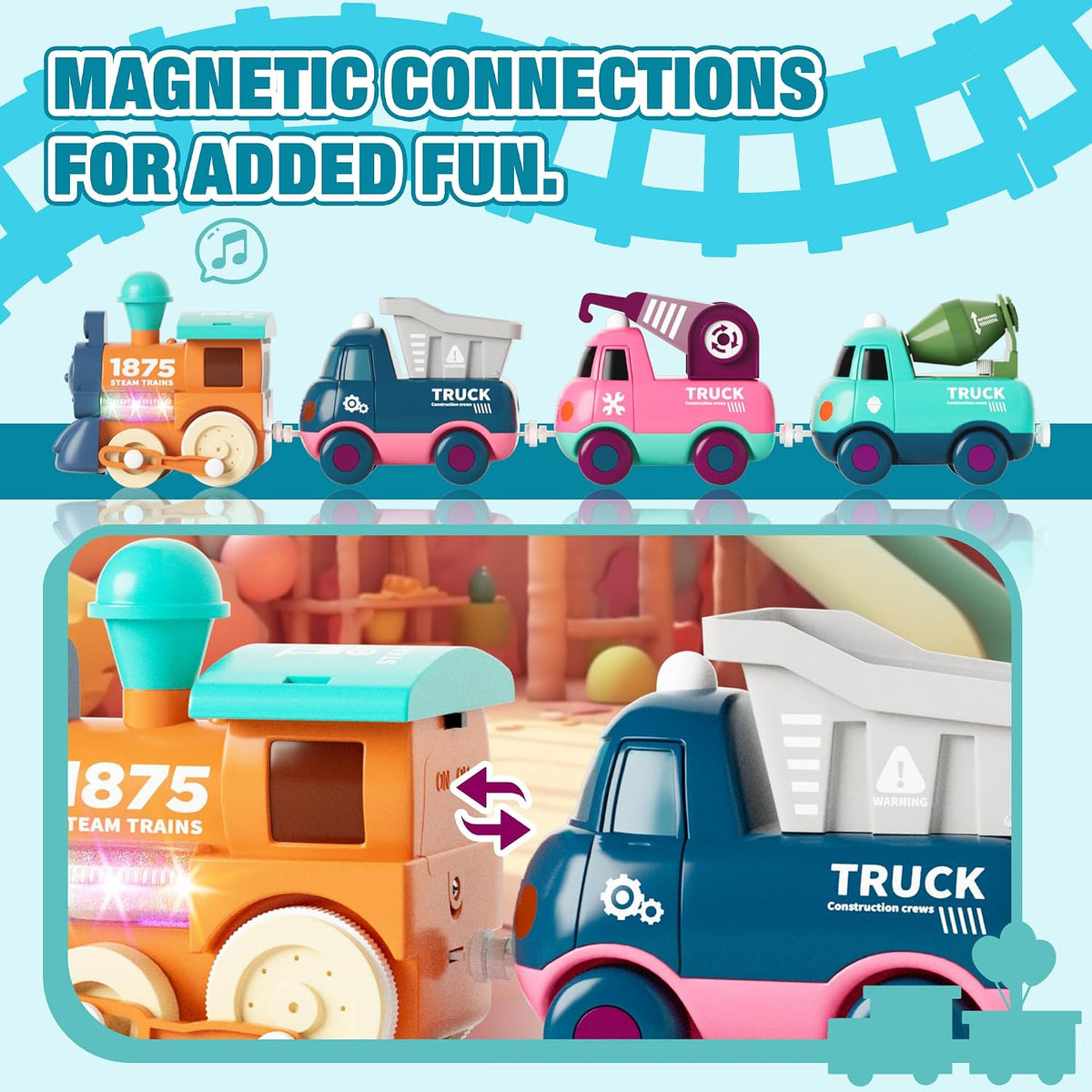 MORECOLL Electric Train Set for Toddlers & Kids w/Music - image 4
