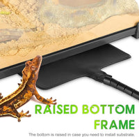 Mini Reptile Glass Terrarium 12"x12"x12" Durable Reptile Habitat Tank with Heat Resistant Aluminum Alloy Frame, Double Swinging Doors with no Jam by Sand and Other Debris