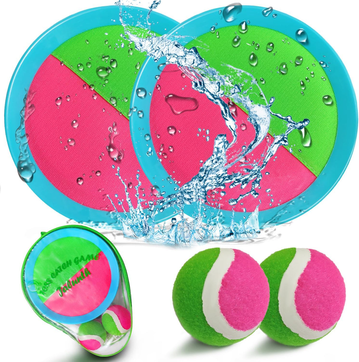 Jalunth Ball Catch Set Games Toss Paddle - Azure / 2