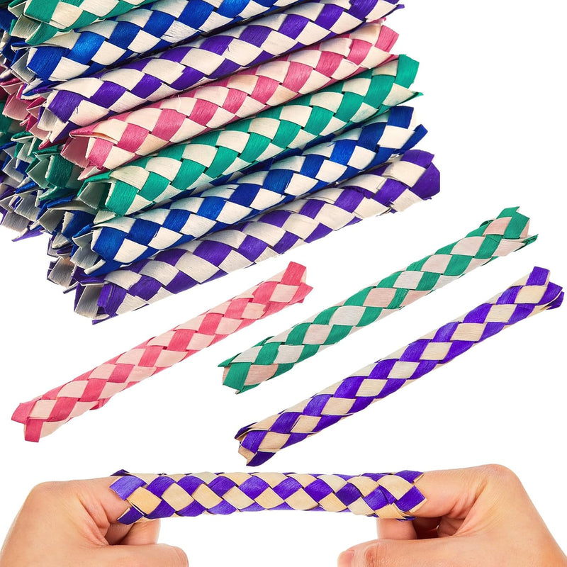 Syhood 24 Pcs Chinese Finger Traps Bamboo Party Favors Bird Chew Toy – Essentials for Birds - 72