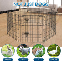 Puppy Pet Playpen 8 Panel 24 Inch Indoor Outdoor Metal Portable - 30"H x 24"W, 8 Panels with Octagonal Bottom Pad - image 4