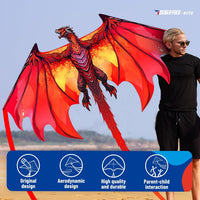 SGftre Complete Kite with Handle, Line & Accessories - 1 / Speed Dragon Red - image 3