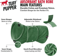 Tuff Pupper Fast Drying Dog Bath Robe - Green / X-Small - image 2