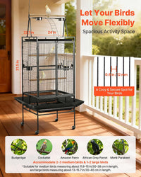VEVOR Bird Cage, Flat Top - Black / 32.7"L x 31.1"W x 82.7"H - image 2