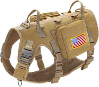 Forestpaw Tactical Dog Harness for Medium Dogs, Service Dog Vest - S:Chest 17-25",Fit 20-35lbs / Brown