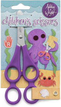 Ashton and Wright purple double hole training scissors for kids, right handed