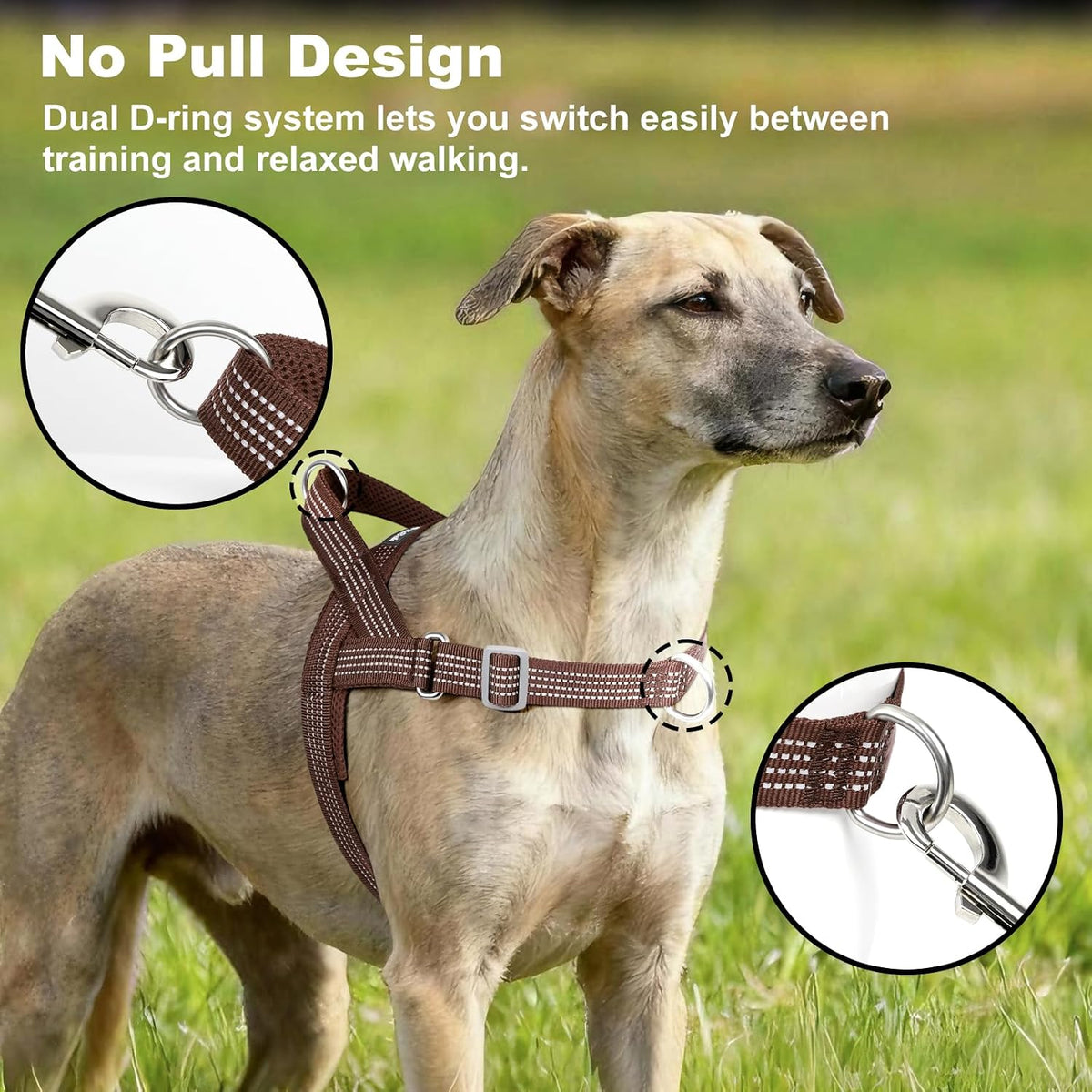 No Pull Dog Harness with Handle - Chocolate / L - image 2
