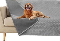 Waterproof Dog Blanket, Soft Reversible Throw for Couch & Bed Protection – Essentials for Dogs - Light Grey+grey / 40x60 Inch (Pack of 1)