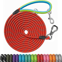 30 FT Dog Leash, Obedience Recall Training Agility Lead - 15ft*3/8" / Red