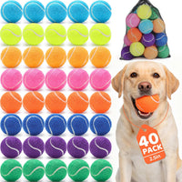40 Pack 2 Inch Dog Tennis Balls, Small Tennis Balls for Dogs - Medium-40P