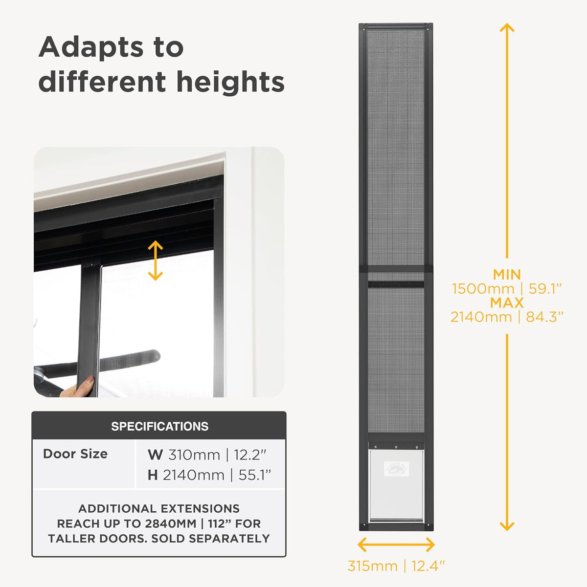 Hakuna Pets V2 Patio Pet Door Screen Insert Panel for Sliding Doors - Medium / Black - image 4