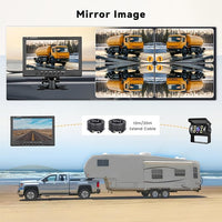 Hikity Backup Camera with Monitor Kit, 9‘’ Car Rear View Monitor with Waterproof 18 IR LED Night Vision Reverse Camera + 4 Pins Connector Cable Backup Camera System for RV Bus Trailer Truck