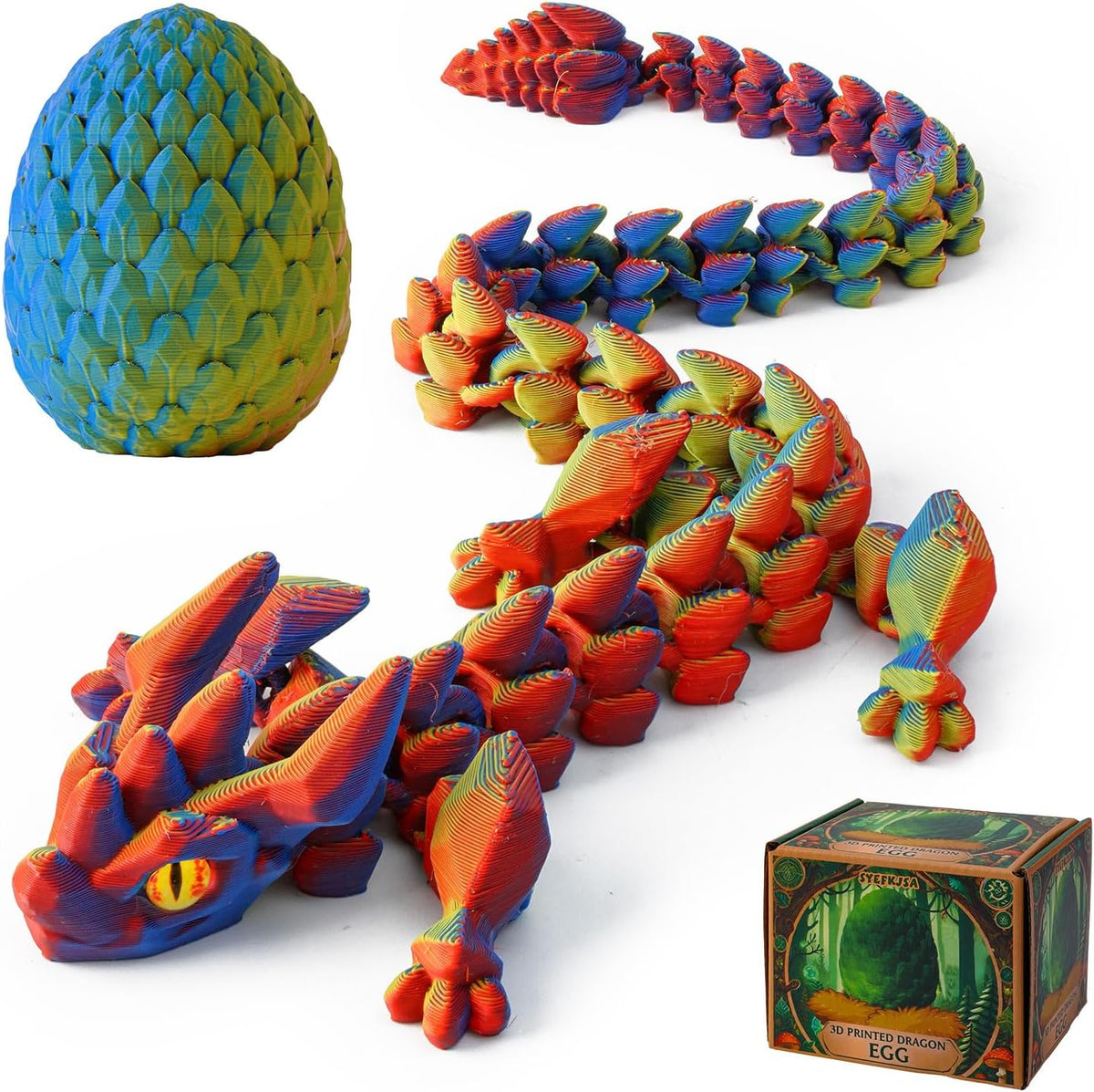 3D Printed Dragon Eggs with Dragon Inside - Random Neon City