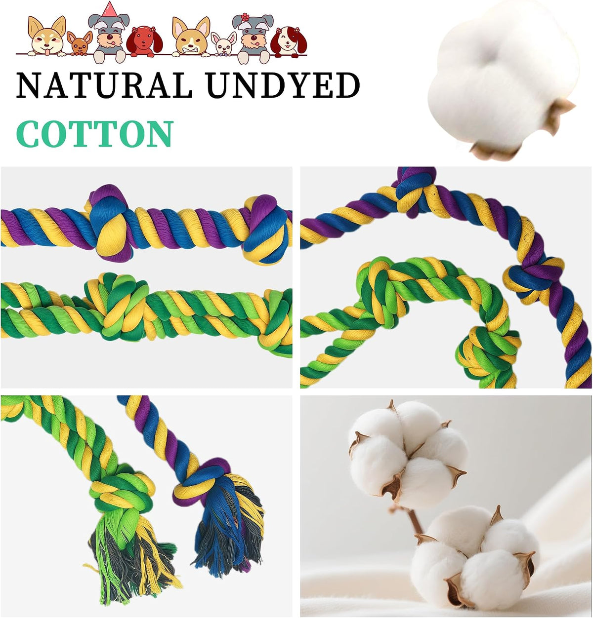 Flirt Pole for Dogs, Interactive Toys Tug-of-war for Pet - 2 Pack-26.7Inch - image 3