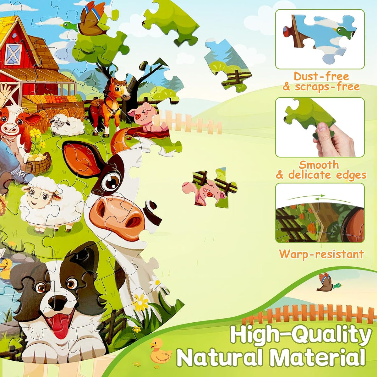 TALGIC Jumbo Floor Puzzle for Kids Ages 4-6 - Barn - image 4