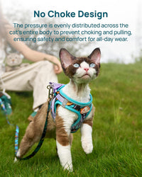 Upgraded Cat Harness and Leash Set - Blue Butterfly Magic / M - image 2