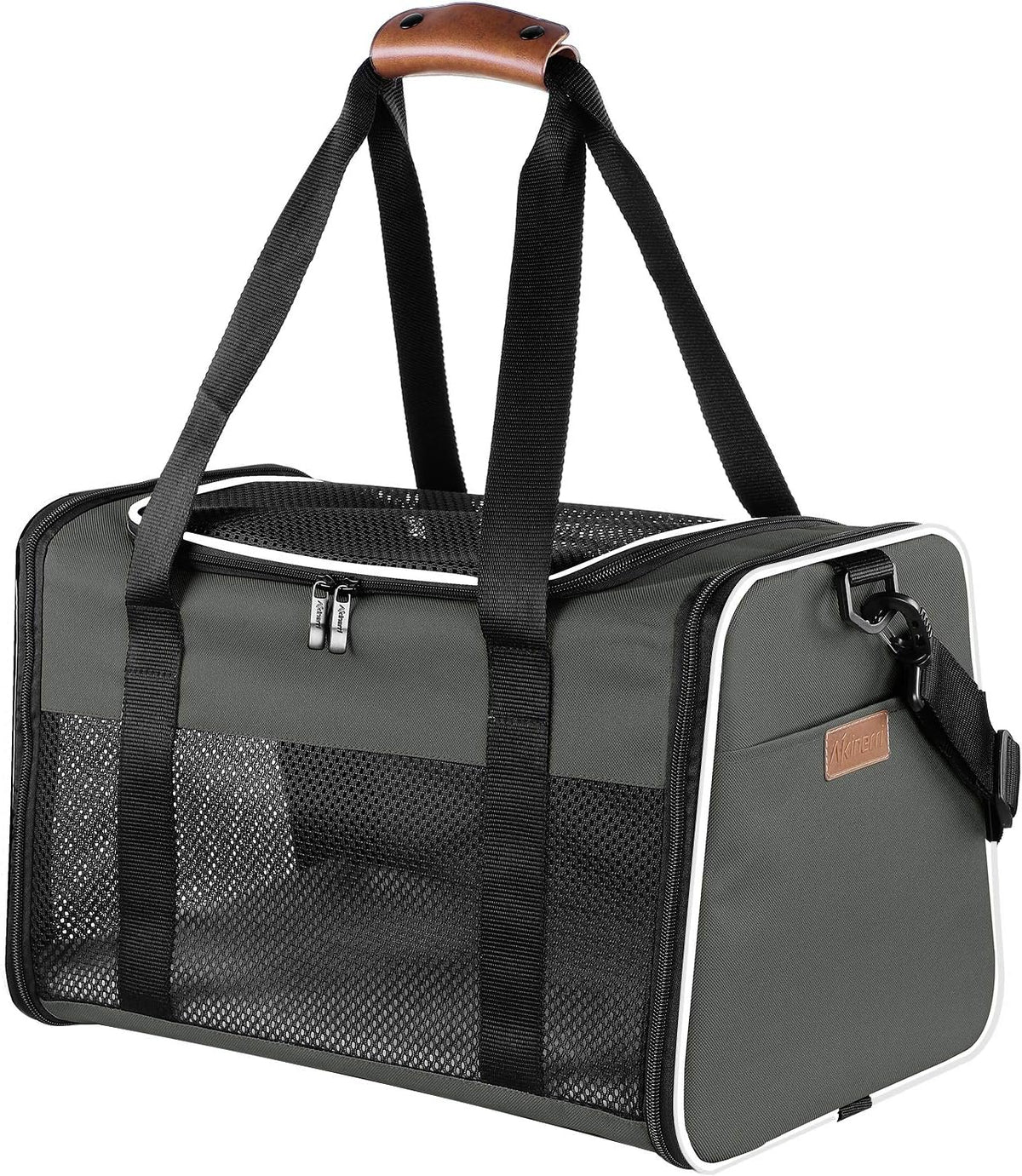 Cat Carrier, Portable Foldable Dog Pet Carrier - 17.5"L x 11.0"W x 11.0"H / Brown