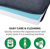Furhaven Cooling Gel Dog Bed for Large Dogs w/ Removable Bolsters & Washable Cover, For Dogs Up to 125 lbs - Quilted Sofa - Iron Gray, Jumbo Plus/XXL