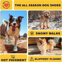 Dog Boots Waterproof Dog Shoes for Medium Large Dogs - Pink / Width 2.75 in - image 3