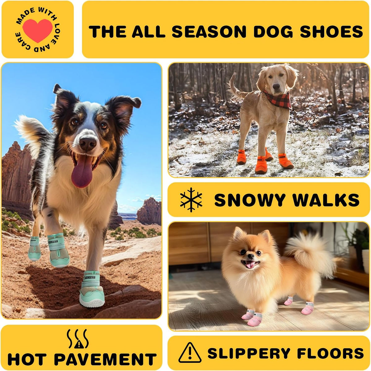 Dog Boots Waterproof Dog Shoes for Medium Large Dogs - Pink / Width 2.75 in - image 3