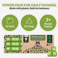 Pogi's Compostable Dog Poop Bags, Leak-Proof, 18 Rolls - 270 Count (Pack of 1) / Unscented - image 2