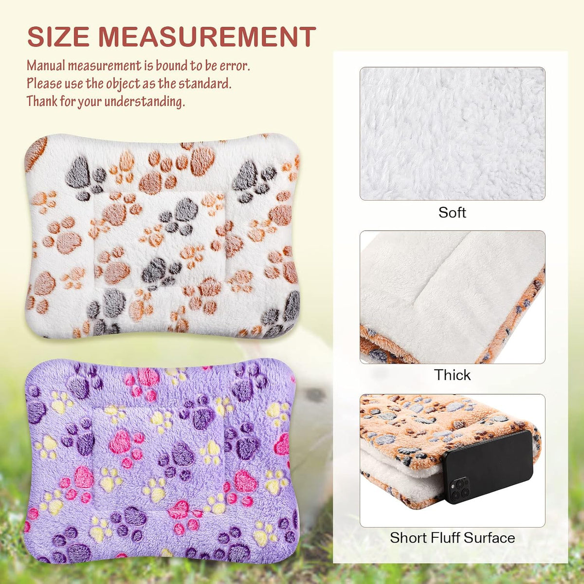 4 Pack Soft Pet Bed Mat Small Dog Crate Fleece – Essentials for Dogs - 13 x 10 Inches / Vivid Color - image 3