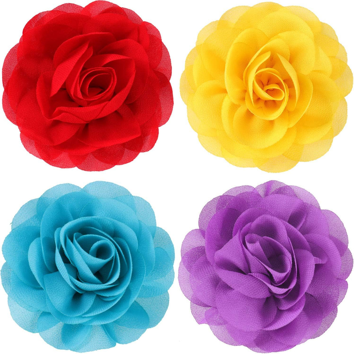 WILLBOND 4pcs Dog Collar Flower PET Bow Accessories – Essentials for Dogs - 4 Colors Style 1