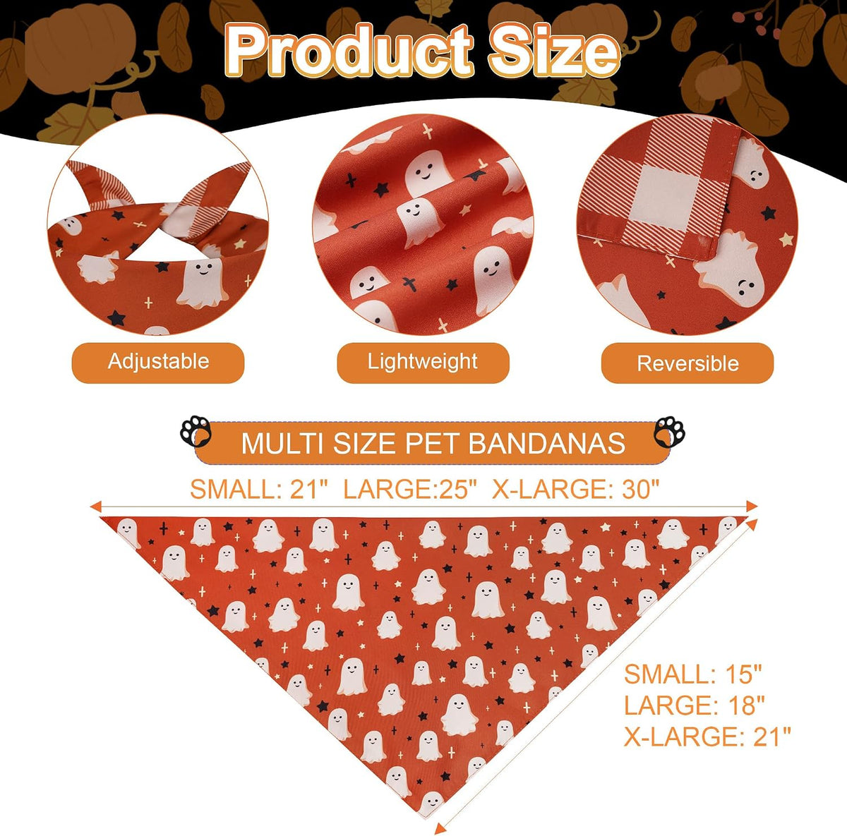 Halloween Dog Bandanas Large 2PCS - Hween-26-Mm Monster / X-Large - image 3
