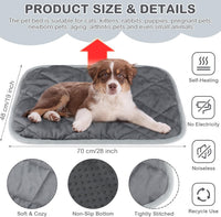2 Pack Self Warming Cat Bed Thermal Pet Mat - 19 x 28 inches / Gray - image 2