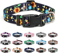 Mercano Adjustable Dog Collar - Special Design Patterns, Soft Nylon Comfortable Durable Pet Collar for Small Medium Large Dogs (XS, Sunflower)
