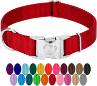 Country Brook Petz - Premium Nylon Dog Collar with Metal Buckle for Small Medium Large Breeds - 30+ - Medium (Pack of 1) / Red