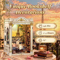 Fsolis Book Nook Kit Booknook Bookshop - Madeleine’s Parisian Salon - image 2
