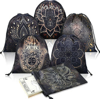 Shappy 6 Pcs Velvet Drawstring Pouches for Tarot Cards Dice - Stylish Style