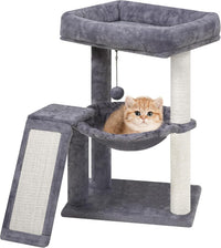 YOUPET Cat Tree with Cat Scratching Post for Indoor Cats - Grey / 25.59"