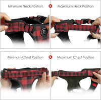 NESTROAD No Pull Dog Harness with Leash, Reflective No Choke Pet Vest Harness,Adjustable Soft Padded Dog Harness with Easy Control Handle for Large Dogs(Checkered Red,Large)