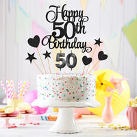 50th Birthday Cake Decorations - Black - image 4