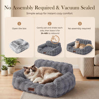 Orthopedic Cat Couch Bed for Indoor Cats - 24.0"L x 18.0"W x 10"Th / Ivory White - image 4