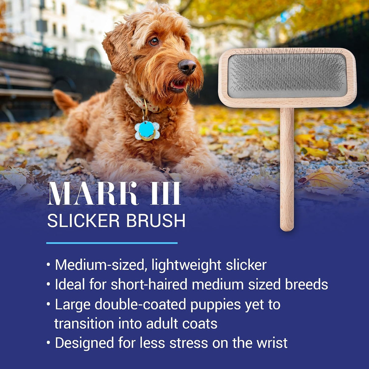 Chris Christensen Mark I Slicker Brush for Dogs - Mark III Medium - image 2