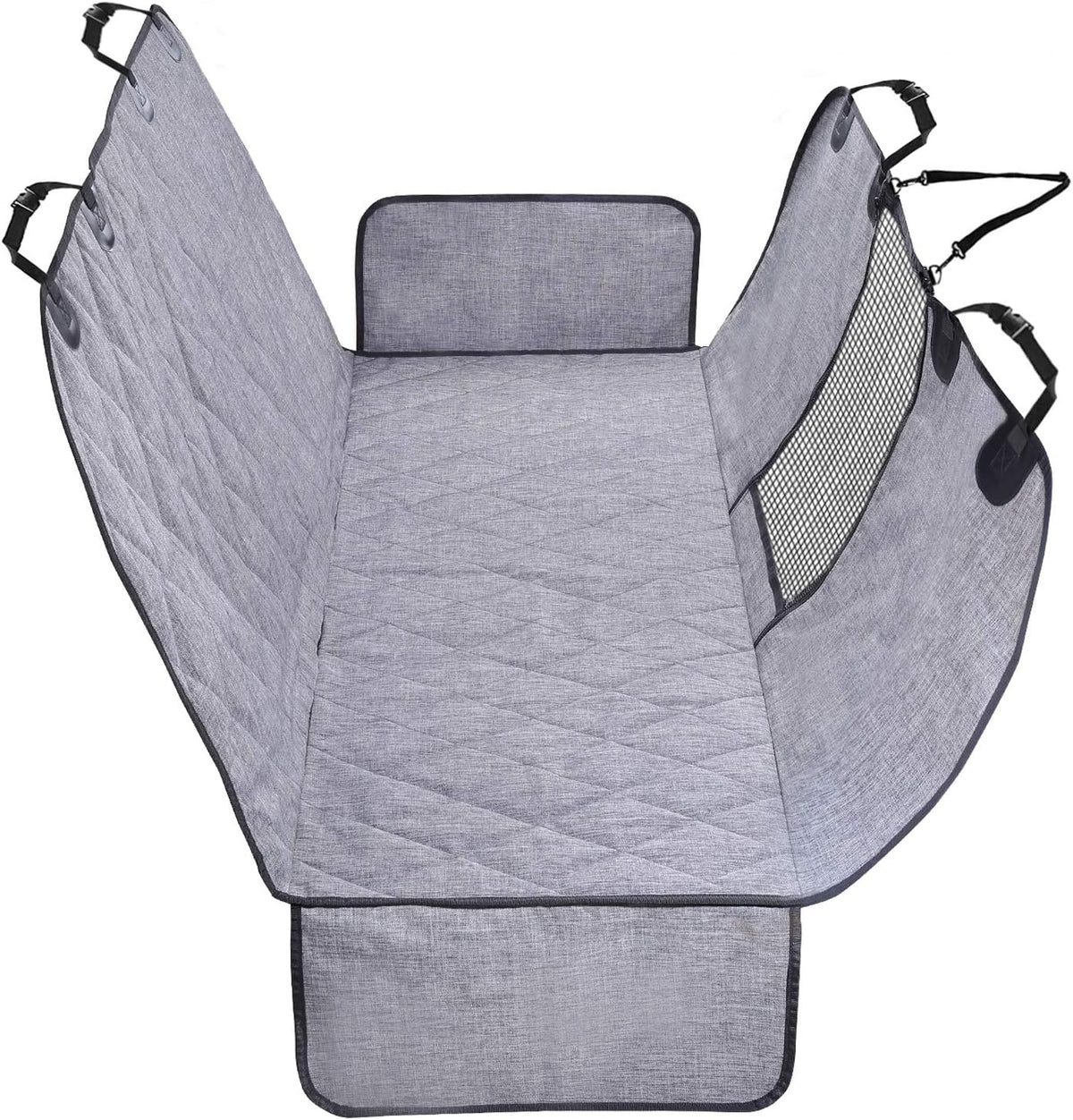 VIVAGLORY Dog Seat Cover Dog Hammock, Standard - Standard (width 52") / Heather Black