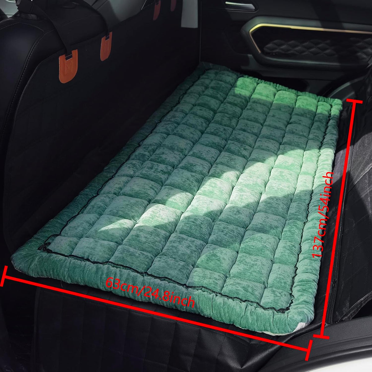 Dog Bed for Car Back Seat - Green / 24.8x54 inch - image 3