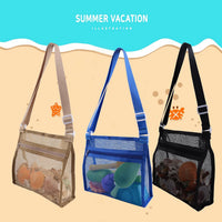 MUYIZI Mesh Beach Bag for Shells Collecting 3 Pack - Black+Deep Blue+Brown - image 4