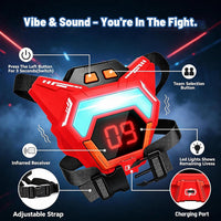 inodoo rechargeable laser tag set of 4 blasters with LED digital vests - view 10