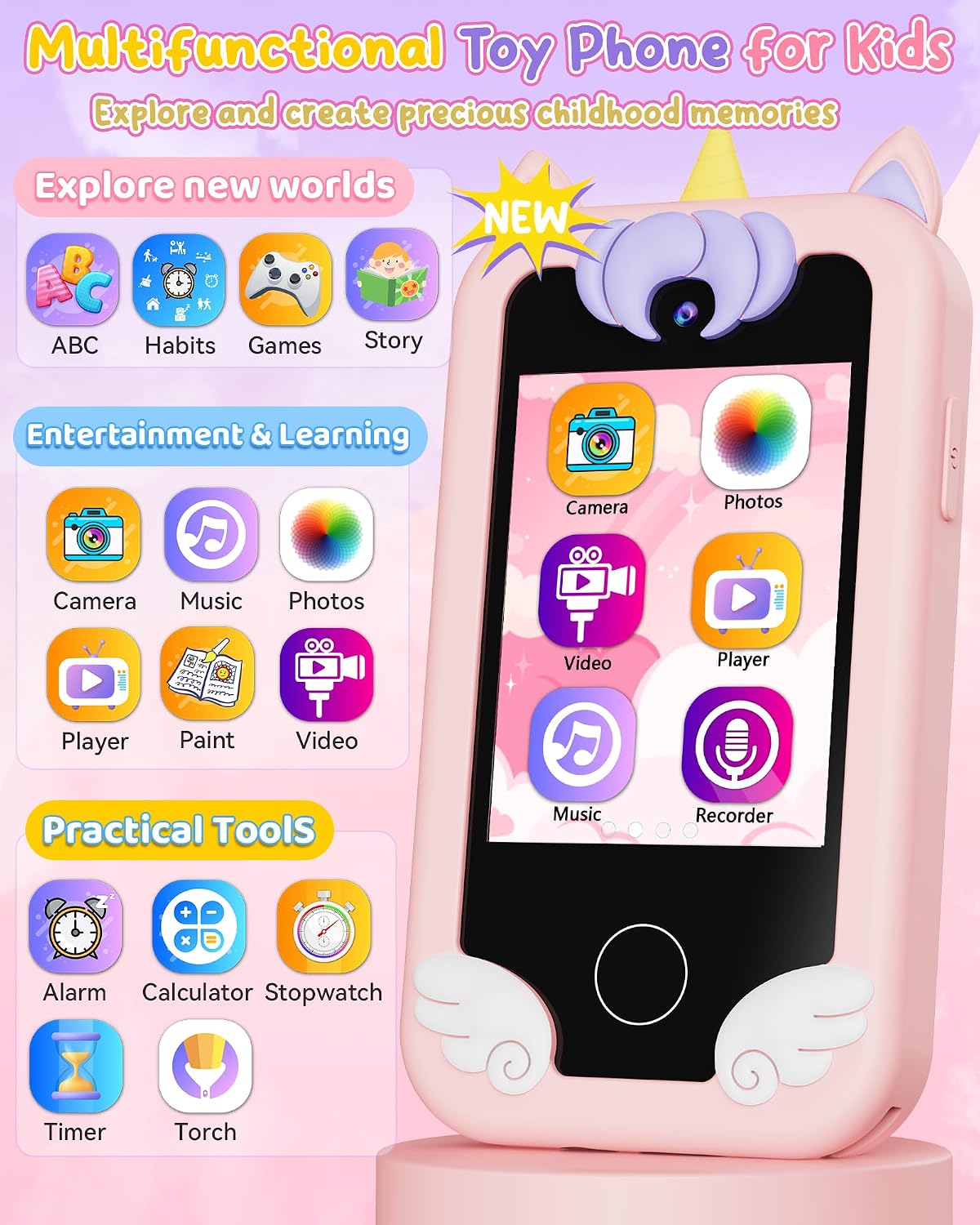 KOKODI Kids Smart Phone Toys - Pink1 - image 2