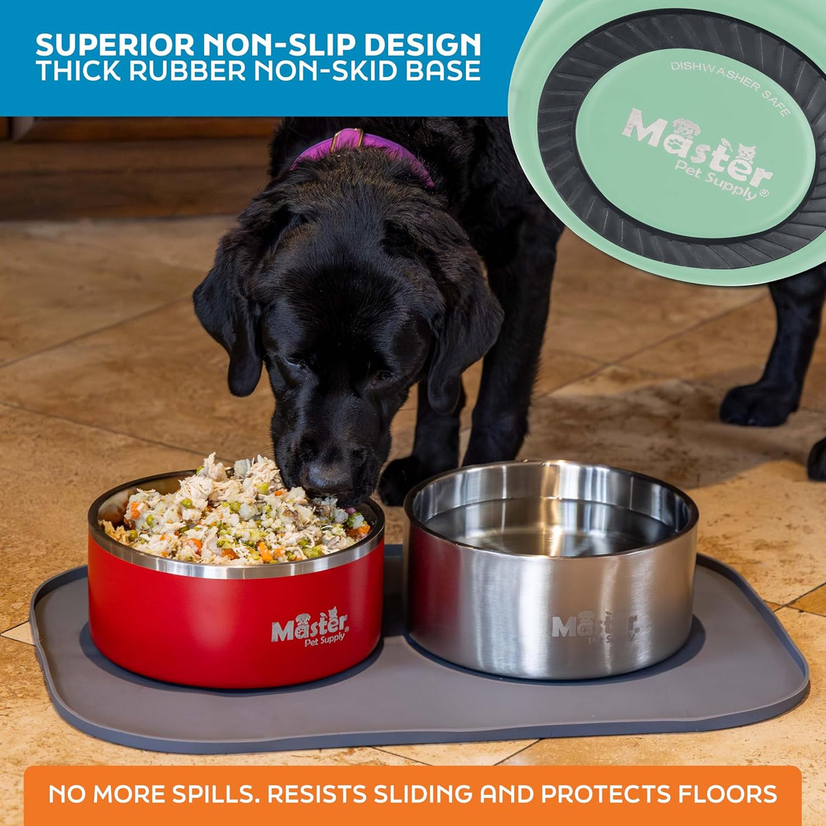 Master Pet Supply Stainless Steel Dog Bowls 128 oz Heavy Duty Aqua Sky – Essentials for Dogs - Pistachio / 16 Cups (128 oz) - image 3