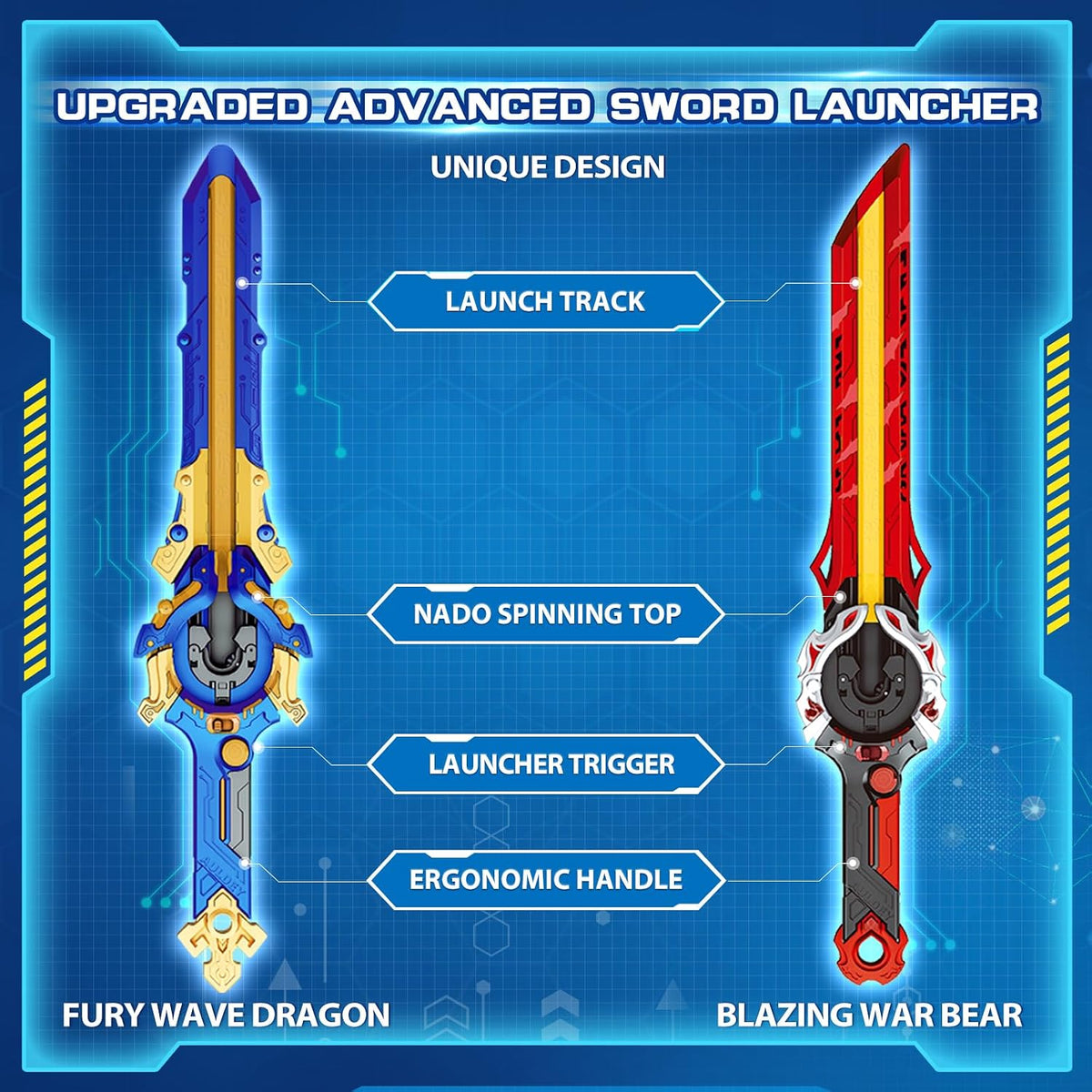Infinity Nado sword launcher spinning top, Gale Wings metal battle top with sword-shaped launcher - view 17
